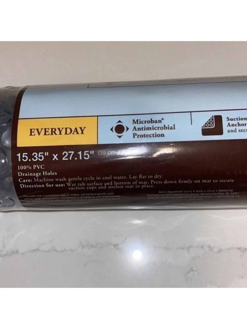 Home Classics Bathtub Safety Mat Clear PVC‎ Bubbles  NEW